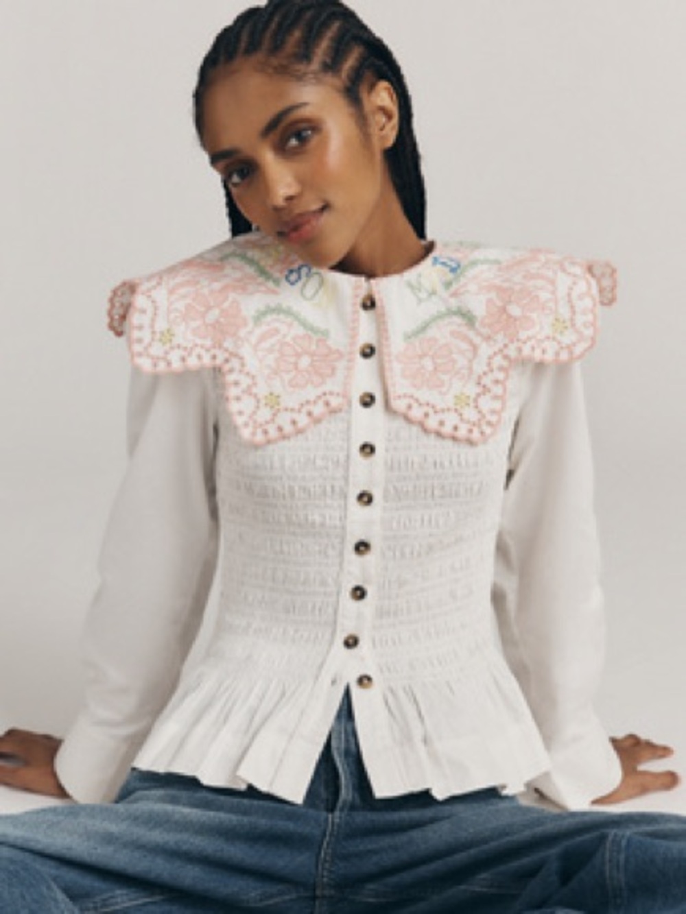 NWT Damson Madder Fern Embroidered Top Size US2/UK6